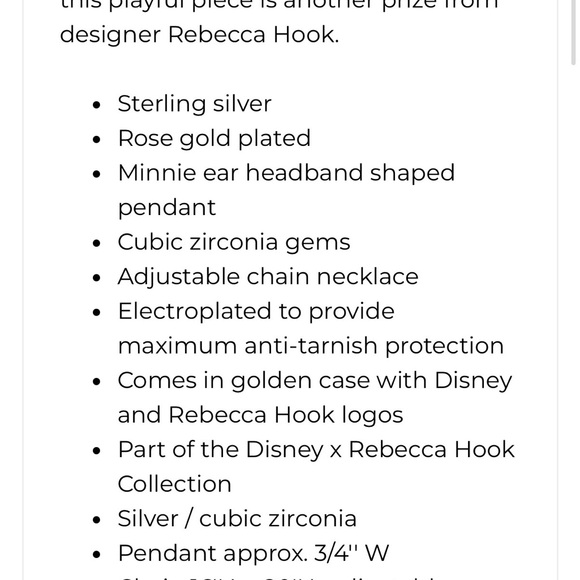 Rebecca Hook Rose Gold Minnie Ears Necklace - Picture 5 of 5